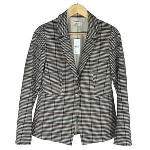 LOFT Outlet Plaid Blazer Jacket | Brown Plaid | Size 0